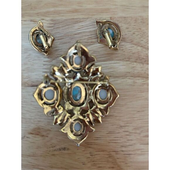 Pendant, Sarah Coventry Brooch and Earring Set, Vintage, Remembrance, Convertibl - Picture 3 of 5